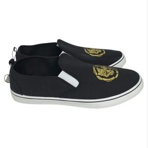 New! Marvel Black Panther Men’s Slip On Canvas Gold Logo Sneakers Shoes 11